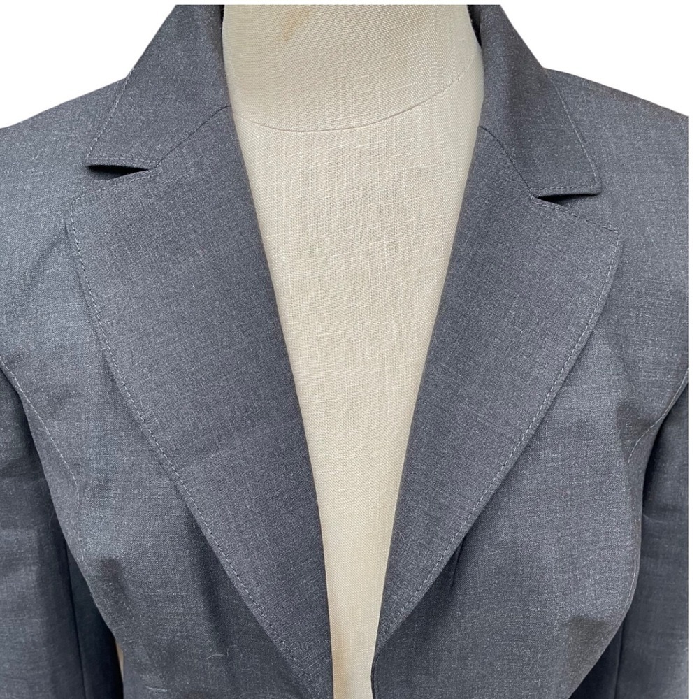 NWT Ann Taylor Women's Gray Wool Blend Stretch Blazer Jacket Size 12 Career - Picture 3 of 9